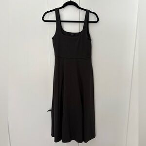 Quince Flowknit Breeze Fit & Flare Dress in Black size M